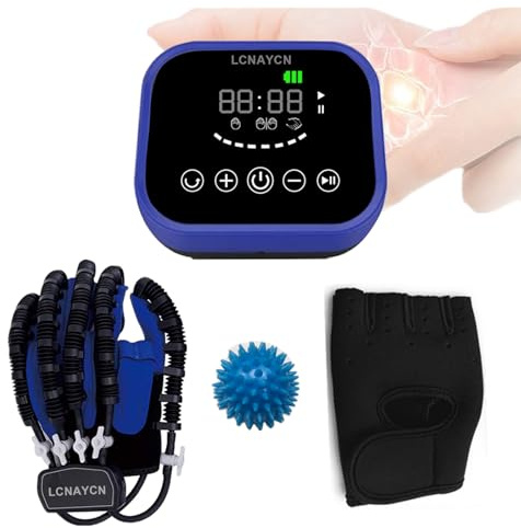 LCNAYCN Roboter-Rehabilitationshandschuhe,Roboter-Reha-Handschuhe Wiederherstellungsausrüstung Mit USB-Aufladbar und Stärkeeinstellung