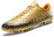 Unitysow Football Boots Men's Astro Turf Trainers Outdoor Football Shoes Kids Teenager Professional Athletics Soccer Shoes Sneakers,Gold,7.5 UK