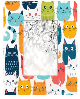 Bilderrahmen mit niedlichem Katzen-Motiv, 10,2 x 15,2 cm, Wanddekoration, mit Haken zum Aufhängen