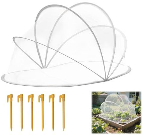 Kulturschutznetz & Gemüseschutznetz –95×45×45 cm Hochwertiges Gemüsenetz, Insektenschutznetz Gemüse, Abdeckung Hochbeet, Insektennetz, Hochbeet Netz – Pop Up Garden Mesh Plant Cover (Grau)