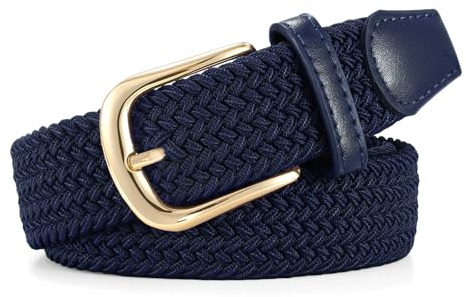JasGood Gürtel Damen Geflochtener Elastischer Gürtel,Verstellbarer Stretchgürtel,3.3cm Breite für Jeans und Hosen, Unisex Dehnbarer Stoffgürtel