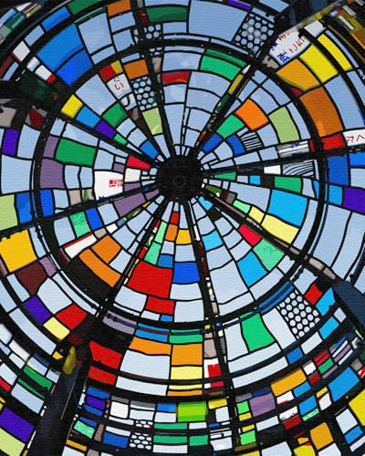 Artnapi Malen nach Zahlen Erwachsene mit Rahmen | DIY Handgemalt | Regenbogen-Kaleidoskop der Träume| Kit für Anfänger und Erwachsene | Set inklusive Acrylfarben Pinsel | 40x50cm Leinwand | Geschenke