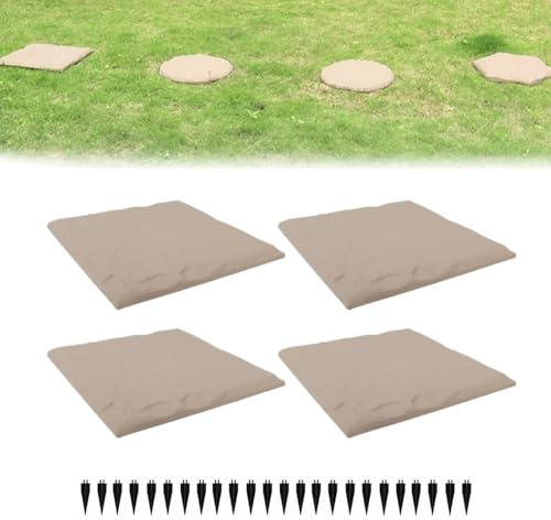 DAO-UPPSE Pietre da marciapiede in Pile, Confezione da 4, in plastica Antiscivolo, quadrate, Facili da installare su percorsi Esterni, Cortili e Decorazioni for Il Paesaggio.(White (Square))
