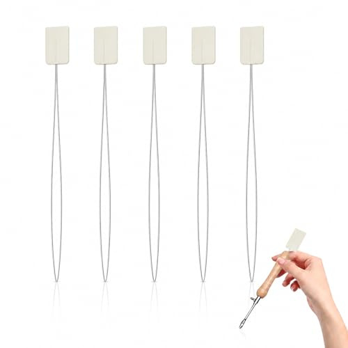 Punch Needle Threader, Needle Threader Tool for Embroidery, Sewing Machines, Hand Sewing, Quick Cross Stitch Supplies, Stitching & Threading Accessories (White, 5 Pcs)