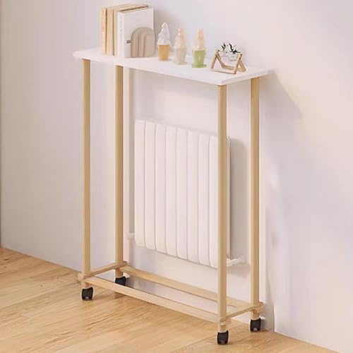 Heizung Verkleiden, Heizkörperverkleidung für Alte Heizkörper, Massivholzgestell, Lagerregale mit Universalrollen, Tragkraft 25kg, für Wohnzimmer Büro(100 * 20 * 112cm/39 * 8 * 44in)