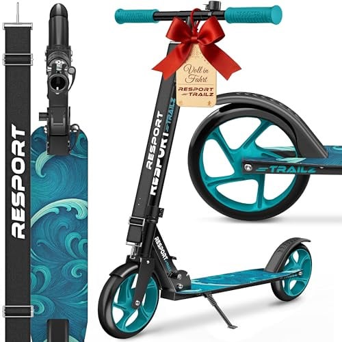 RE:SPORT® Cityroller für Kinder & Erwachsene mit Klingel & Tragegurt