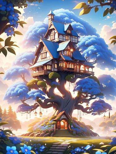 Puzzle für Erwachsene 200 Teile, DIY Kreative Unterhaltung Puzzles, Schöne Geschenkidee Jigsaw Puzzle mit Anime Baumhaus-Motiv