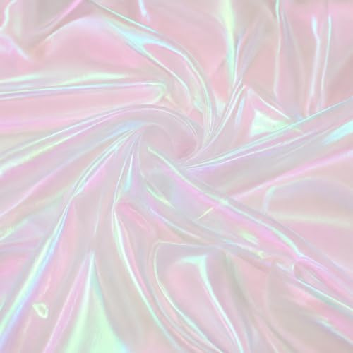 Organza Stoff 500 x 150 cm Regenbogen Schillernd – Organza Tuch zum Nähen, Irisierender Dekostoff für Gardinen, Vorhänge, Tischdeko, Hochzeit, Karneval & Bühnenkostüme (Weiß)