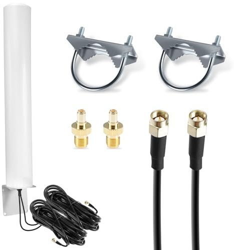 Gbformat 4,5dBi 700-6000MHz Antenna 4G 5G per Esterni 2X2 MimoAntenna LTE 5G NR Cellulare Antenna Esterna Connettore per SMA con TS9/2 × 5M Cavo Coassiale a Bassa Perdita