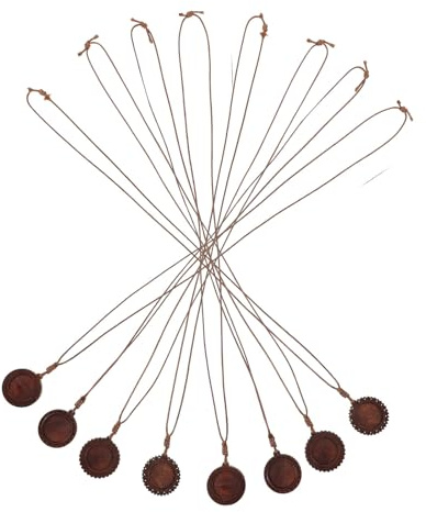 ABOOFAN 8pcs Plateaux à Pendentifs en Bois Rond et Fleur pour Fabrication de Bijoux Diy, Base Cabochon Vintage en Bois, pour Projets Créatifs et Moments Festifs