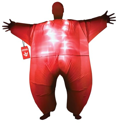 Red Light-Up Inflatable Megamorph Blow up Fancy Dress Costume - One size fits most, MCLUMRE