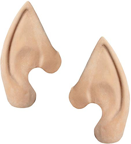 Maskworld Elfenohren aus Latex mit Mastix Hautkleber - Latexohren Elfen 7,5 cm hautfarben überschminkbar - für Halloween Karneval Motto-Party & LARP Kostüm-Accessoire