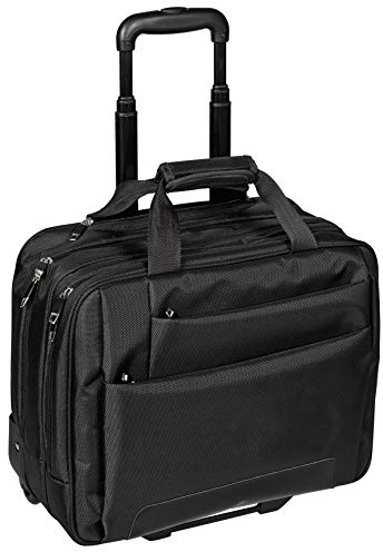 Pilotentrolley Aktenkoffer Pilotenkoffer Aktentrolley Koffer Trolley 48 cm Schwarz Dermata Bowatex