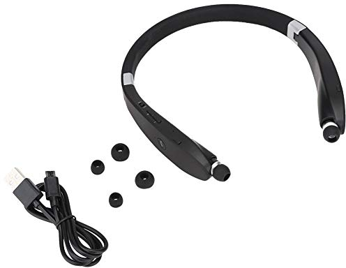 Bluetooth Kopfhörer, SX-991 Faltbarer Nacken hängender Typ Teleskop Headset Drahtlose Bluetooth Kopfhörer mit Mikrofon zur Geräuschunterdrückung Ohrhörer(Schwarz)