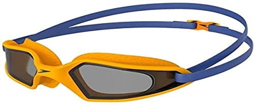 Speedo Unisex Kinder Hydropulse Schwimmbrille | Bequeme Passform | Verstellbares Design | Anti-Beschlag | Wasserdicht Schwimmbrille, Ultrasonic/Mango/Smoke, Einheitsgröße