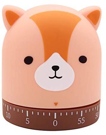 Ranvi Simpatico timer da cucina con forme di animali, meccanico da 60 minuti, nessuna batteria necessaria(Volpe)