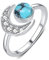 CUOKA MIRACLE Türkis Ring Damen Silber 925 Verstellbare Ring Mond Türkis Schmuck Ring für Damen/Frauen/Mädchen
