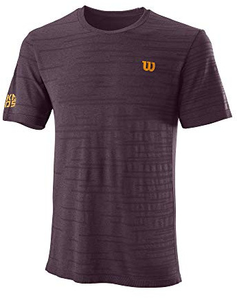 Wilson Herren Kurzarmshirt, KAOS Rapide SMLS Crew, Polyester/Nylon, Bordeaux (Fig), Größe XXL, WRA788803XX