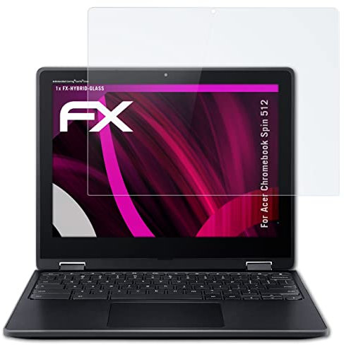 atFoliX Lámina Protectora de plástico Cristal compatible con Acer Chromebook Spin 512 Película Vidrio, 9H Hybrid-Glass FX Protector Pantalla Vidrio templado de plástico