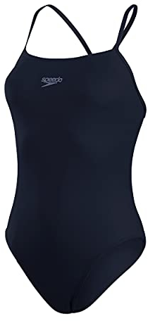 Speedo Damen Eco Endurance+ Thinstrap Einteiliger Badeanzug | Athletische Passform | Klassisches Design | Recyclingmaterial | Chlorbeständig | Besonders flexibel Schwimmbekleidung, True Navy, 34
