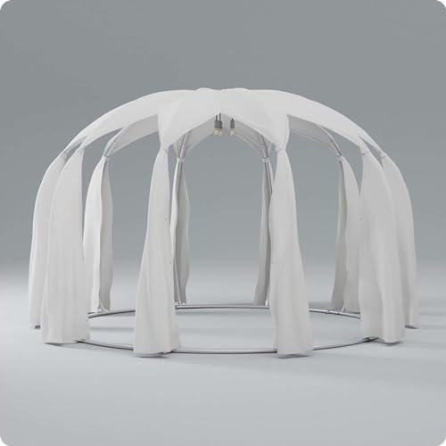 Astreea Igloo Baldachin L, Canopy, Garten Pavillon wasserabweisend aus Aluminium mit Beleuchtung, Pavillon rund, Gartenlaube, Pergola, Sonnenschirm
