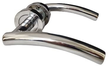 Haven Heritage Door Handle Polished Chrome Arched T Bar Lever on Rose