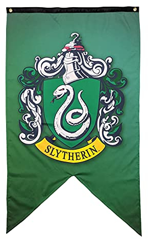 Harry Potter Wandbanner – Große Größe 76,2 x 127 cm – Indoor Stoffbanner (Slytherin)