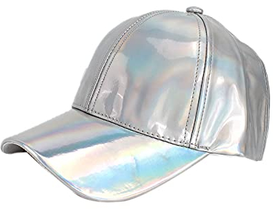 LABANCA Glitzer Pailletten Baseball Cap Hut Verstellbare Mesh Caps Baseball Party Hut für Frauen und Mädchen, 06371 Silber, M/L
