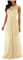 KLGR Robe de Soirée Élégante en Mousseline de Soie - Longue Robe Vintage en Dentelle pour Mariage, Demoiselle d'Honneur et Fête - Jaune, S