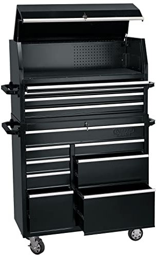 Draper 11506 Combined Roller Cabinet and Tool Chest, 12 Drawer, 42, Black, One Size