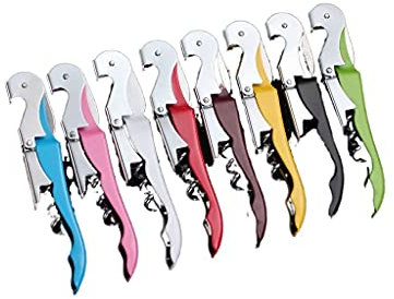 WDBB sacacorchos Sacacorchos de Vino, abrelatas de Acero Inoxidable con bisagras con bisagras Cuchara de Claves de Vino Todo en uno y Cortador de lámina Camarero de Restaurante Familiar