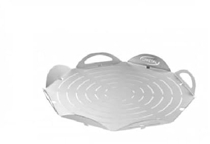 Gi Metal 6382233 Vassoio/Tagliere in Alluminio Forma Tonda con Piedini, Cm 33, Aluminum