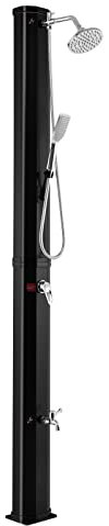 COSTWAY Douche Solaire, 217 cm 35 L, avec Pommeau de Douche à Rotation Libre, Réglage de la Température et de la Pression, pour Piscine, Plage, Terrasse, Jardin (Noir)