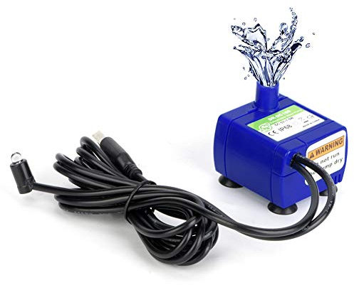 Submersible Replacement Pump for 2.4L USB LED Cat Water Fountain with 5.9ft Power Cable - Quiet Pet Fountain Pump for Cats & Dogs