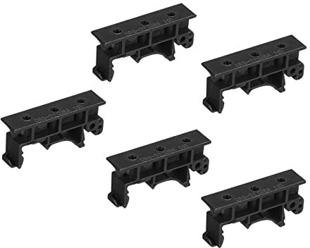 sourcing map PCB DIN Schiene Montage Halterträger Klammer für 35mm DIN Schiene Schwarz 5Satz