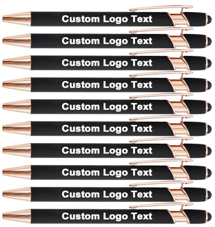 HEYZARDA Kugelschreiber mit Gravur Namen Text Logo für Büro Schule Business Stift 100 Pc schwarz