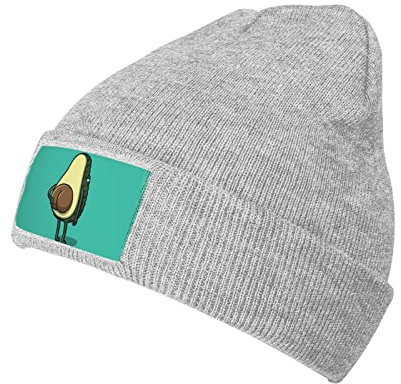 OGNOT Avocado Butt Damen Herren Winter Strickmütze Beanie Mütze, dicke, weiche und warme dicke Beanie-Mütze, für kaltes Wetter, Grau, Einheitsgröße