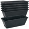HOXHA Lot de 6 jardinières de fenêtre en plastique de 43,2 cm avec plateau, pots de fleurs pour intérieur et extérieur, pour rebord de fenêtre, terrasse, porche, jardin, balcon, gris foncé