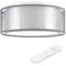 Navaris LED Deckenleuchte 2-Schicht-Design - dimmbar mit Fernbedienung - verstellbare Farbtemperatur - Design Stoff Deckenlampe - Weiß