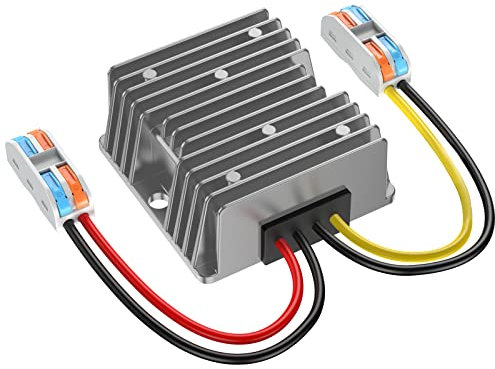 DC-DC Wandler 12V auf 24V, 15A 360W mit Schnellverbinder Kabelverbinder, Spannungswandler für Golfwagen LED Light Auto (DC9-20V Eingang)