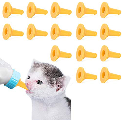 15Pcs Pet Feeding Bottle Nipple Silicone Nipple Nursing Bottle Nipple Pacifiers Nozzle Head Replacement for Dog Puppy Cat Kitten Small Animals