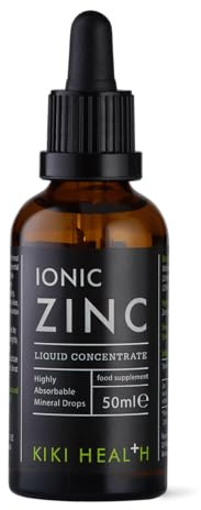 KIKI Health Ionic Zinc Liquid Concentrate | Purely Natural Premium Organic Zinc Supplement | 10mg/Serving, 100% RI | Immune System Booster | Easy to Use & Mineral Drops | Vegan - 50ml