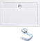 doporro Piatto Doccia 90x160 cm Rettangolare in Acrilico Rinforzato Bianco Lucido, Altezza 4 cm Ultrasottile, con Piletta di Scarico Cromata Inclusa （AL01) - Faro2