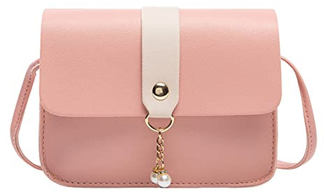 Fashionable Pearl Pendant Soft Leather Buckle Lightweight And Versatile Messenger Bag - Straw Clutch Bags For Women - Summer Sale Clearance Women UK Size