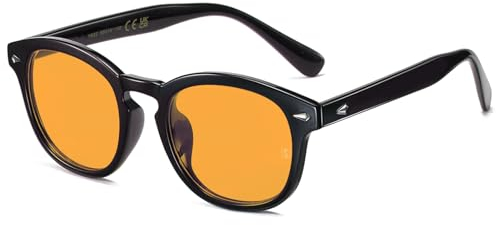 SHEEN KELLY Vintage Runde Sonnenbrille Pilot Nerd Frauen bunten Sommer Brillen schwarzer Rahmen sehen durch Linsen rosa blau transparent