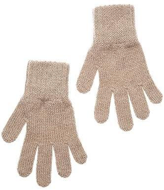 KNITAS Gestrickte Fingerhandschuhe aus Wolle für Kinder I Warme Doppellagen Winterhandschuhe für Jungen und Mädchen 5-7 Jahre I Bequeme Weiche Handschuhe in der Farbe Beige - Größe 6