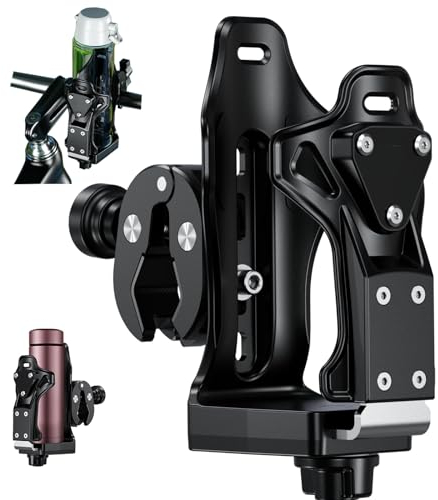 MINGSHANG Motorcycle Bottle Holder,ATV Water Bottle Holder,Anti-Theft Bike Drink Cup Holder, 0.5-1.57 Metal Clamp,Universal Water Bottle Holder for Bicycle Motorbike UTV Ebike Scooter Stroller Golf