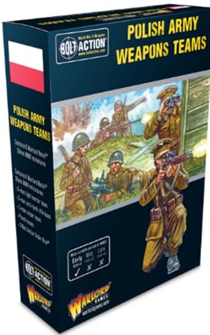 Warlord Games Polnische Armee-Waffenteams, 28 mm Maßstab, Miniaturen für Bolzenaktion, sehr detaillierte Miniaturen aus dem 2. Weltkrieg für Tisch-Kriegsspiele