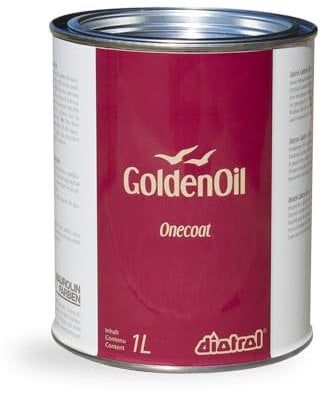 Diotrol Golden Oil Onecoat Profi Hartwachsöl für Holz im Innenbereich – Universal Holzöl lebensmittelecht für Arbeitsplatten, Möbel & Tische – Nussbaum 1 Liter