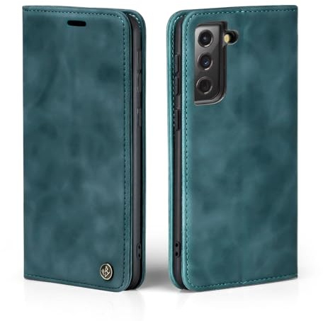 LBH Handyhülle für Samsung Galaxy S24+ in Petrol Blau mit Karten- und Geldfach Smartphone Hülle mit Standfunktion Flip Case Schutzhülle Magnetverschluss Vintage